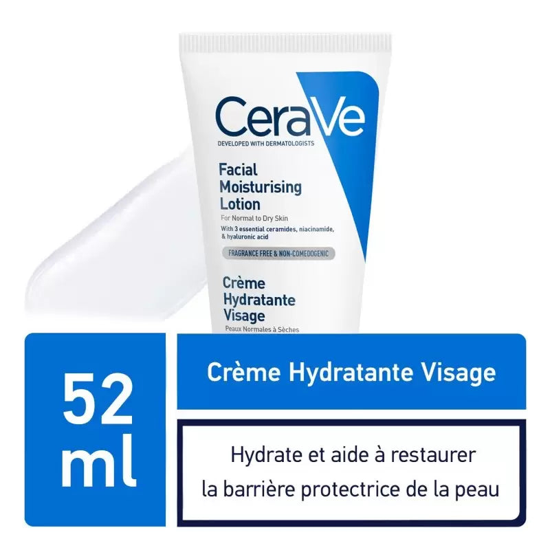 CeraVe - Crème Hydratante Visage Peau Normale à Sèche - 52ml